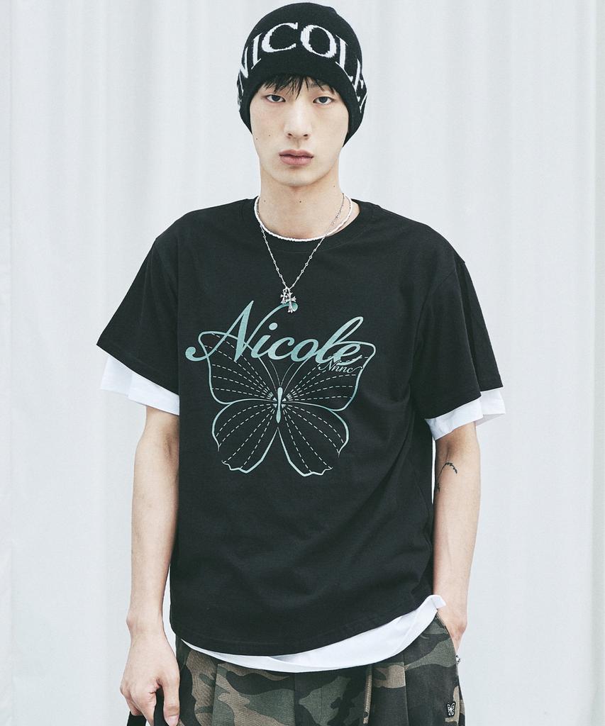 Nigaennikol Nicole Butterfly Sleeve Top_Black Mint