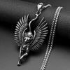 Vintage Egyptian Winged Cat Goddess Bastet Pendant Necklace Stainless Steel Silver Color Ancient Egypt Chain Necklaces Jewelry