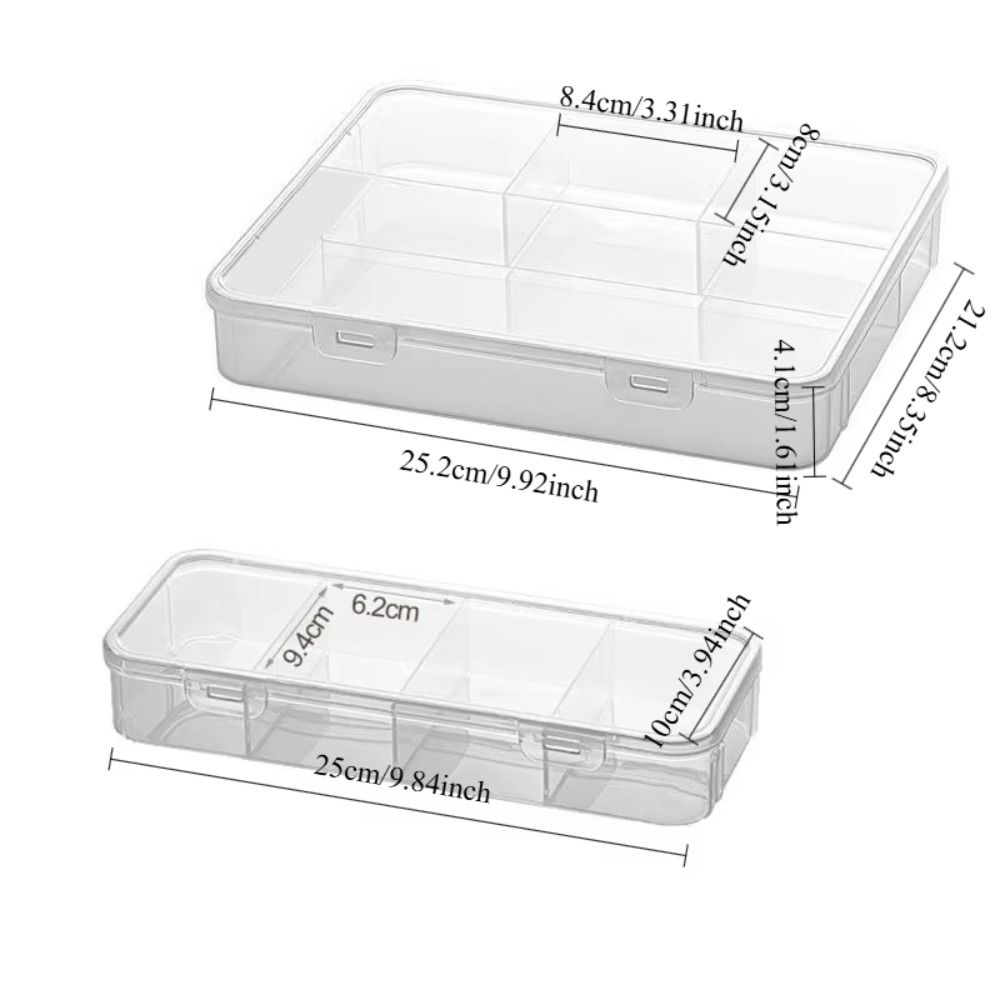 Dustproof Storage Box 4 Grid Desktop Storage Box Durable Organizer Case Office Organizing