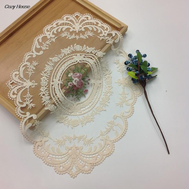 New Dinning Lace Table Cover Embroidered Table Cloth Elegant Round Tablecloth Coffee Coasters Napkin Party Wedding Decoration
