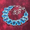 Blaue Topas Halskette, 925 Sterling Silber Edelstein Schmuck, handgemachte Halskette für Thanksgiving