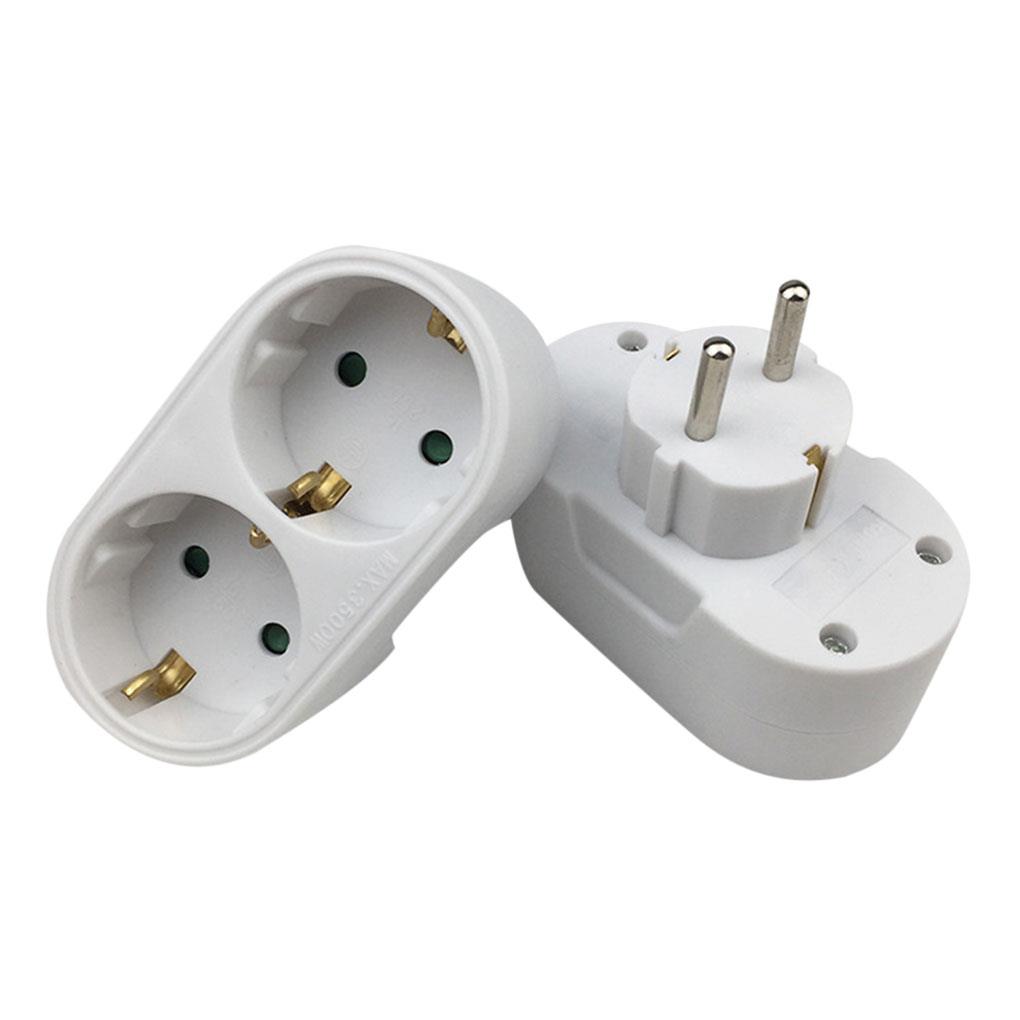 1 To 2 Way European Conversion Plug Socket Adapter EU Standard Expansion Power Adapter Socket Extension Plug Converter
