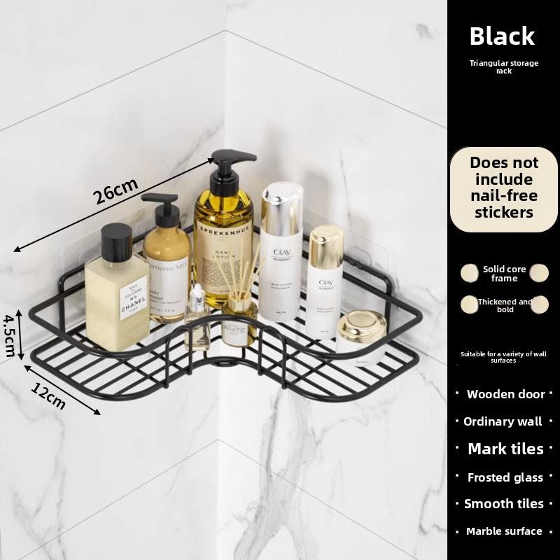 Toilet Rack, Toilet Toilet, No Punching, Wall Hanging, Non-marking, Multi-functional Wrought Iron Mesh, Long Strip Storage Rack
