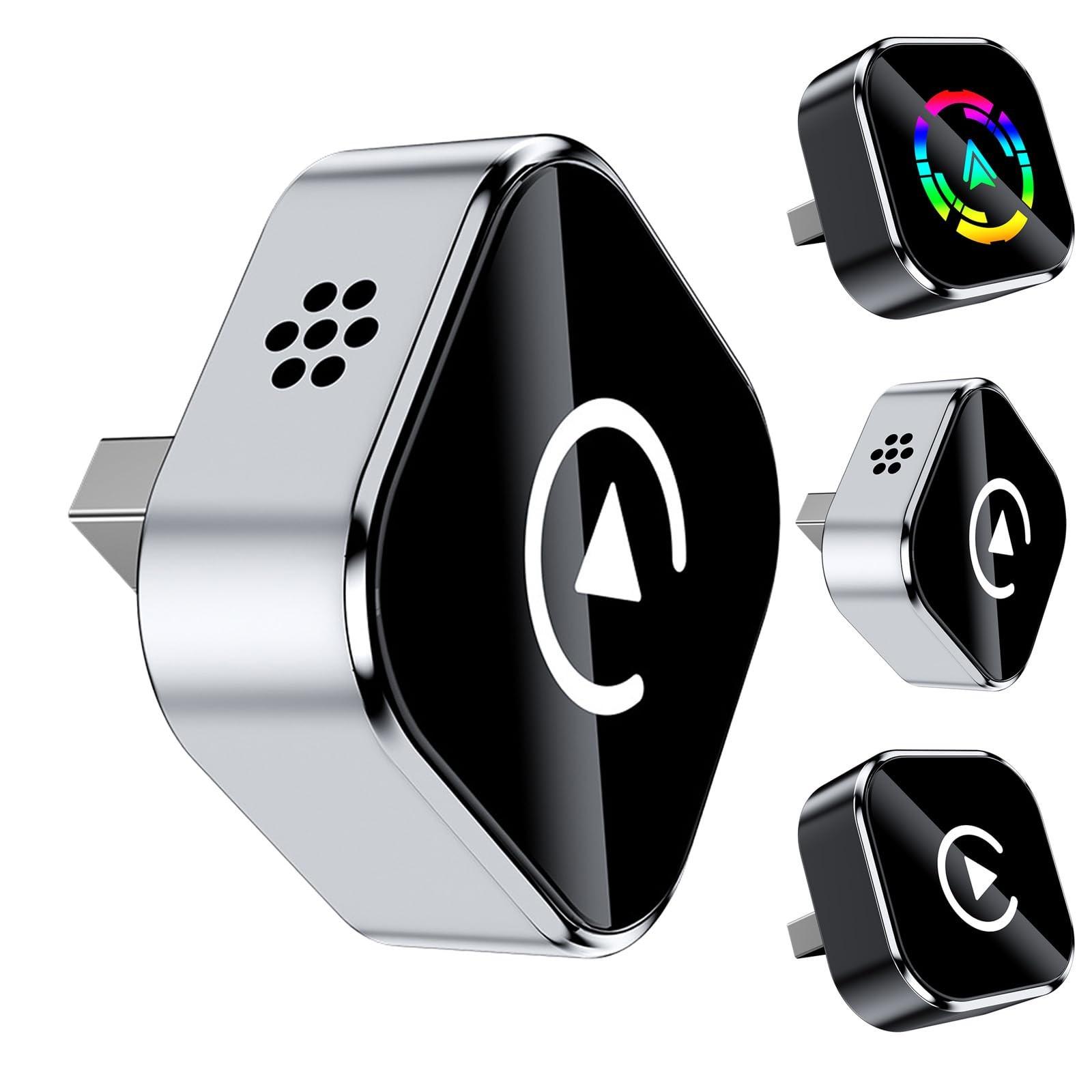 

Беспроводной адаптер для автомобиля, адаптер 2-в-1 Plug and Play с Wi-Fi 2,4/5 ГГц и Bluetooth 5.0, широко совместимый с более чем 800 моделями автомобилей One Size белый