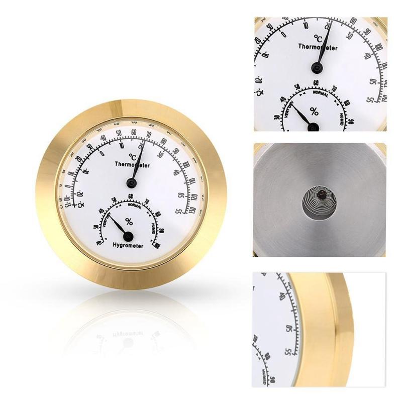 Round Humidity Temperature Meter Hygrometer Thermometer for Guitar Violin