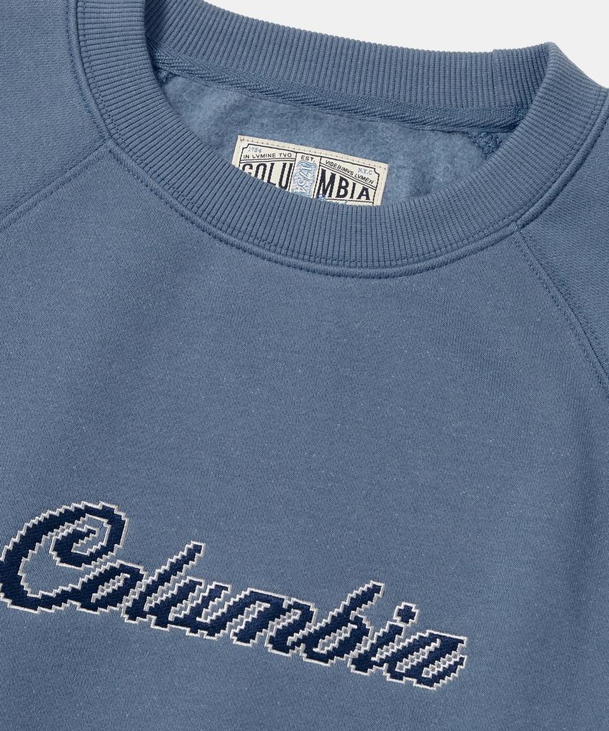 COLUMBIA UNIVERSITY 8Bit Crop Fleece Women Crew Neck _Dust Blue