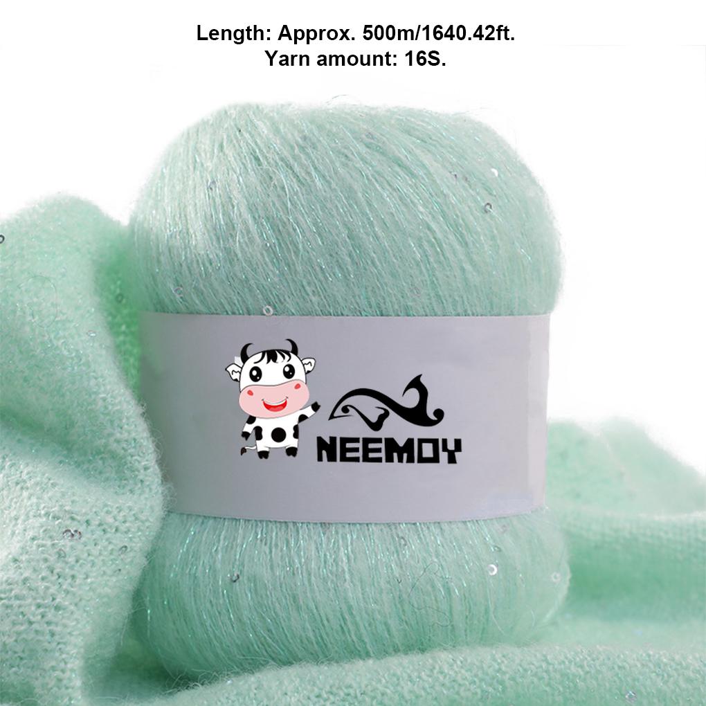 50g Beaded mohair Summer Ice Silk Mercerized Yarn Special Sequin Yarn DIY Hand Woven Rag Doll Knitting Wool Blanket 23 Colour