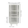 Home Bathroom Tall Corner Storage Cabinet, Floor Slim Display Storage Cabinet with Windowpane Glass Doors for Bathroom, Kitchen