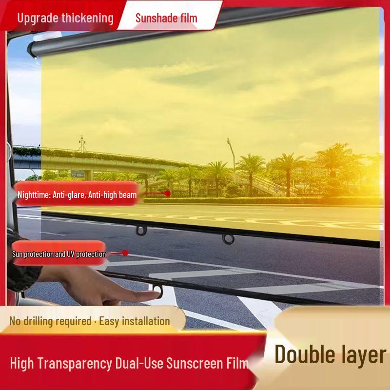 Telescopic HD Sunshade Film for Car Windshield - Anti-Glare, Anti-UV.