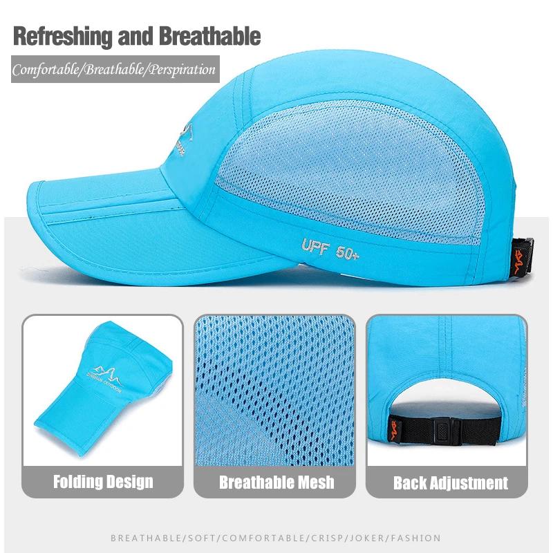 Summer Outdoor Foldable Portable Quick-Drying Hat For Men and Women Mountaineering Travel Sun Protection Breathable Mesh Hat