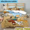 Juego de Ropa de Cama de la Ciudad de la Aventura de Tintín con Nombre Personalizado de 3 Piezas Incluye 1 Funda Nórdica y 2 Fundas de Almohada para Todas las Estaciones Dormitorio Decoración del Hogar Regalos de Navidad