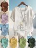 Women's Fashion Floral Alphabet Print Casual Cotton Linen Short Sleeve Round Neck T-shirt Shirt Leisure Loose Summer Blouse Tops