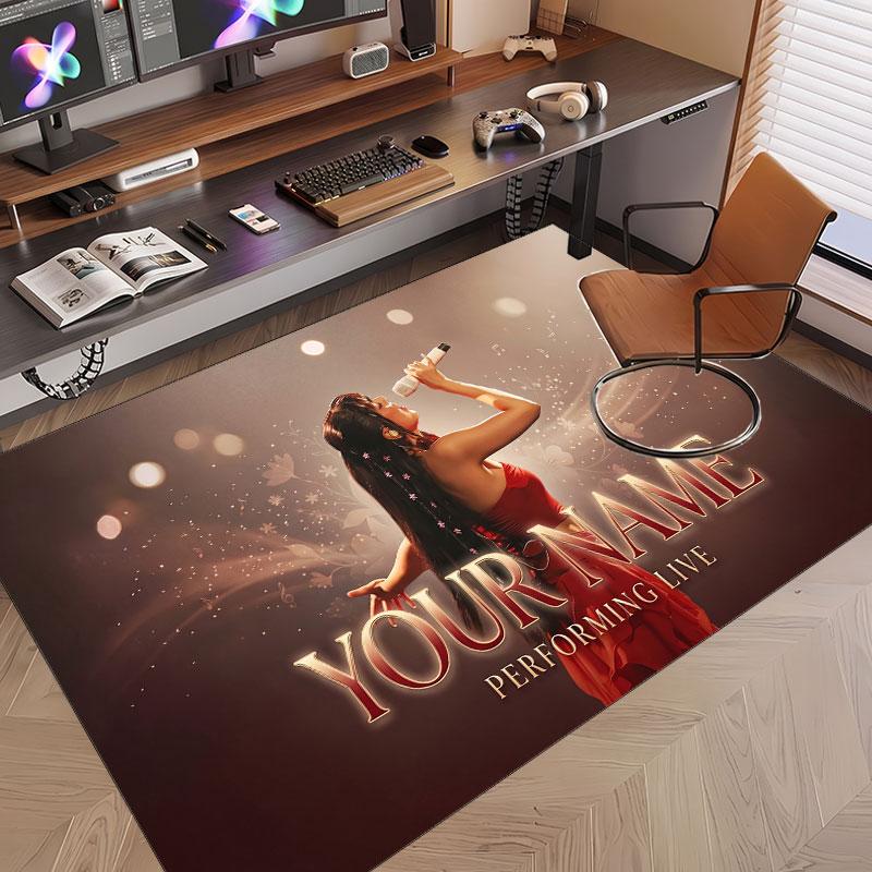 Custom Name Crystal Velvet Rug,Ayliva Comfortable Anti Slip Floor Mat For Room Decoration