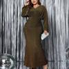 Sexy V Neck Long Sleeve Mermaid Evening Dress High Waist Plus Size