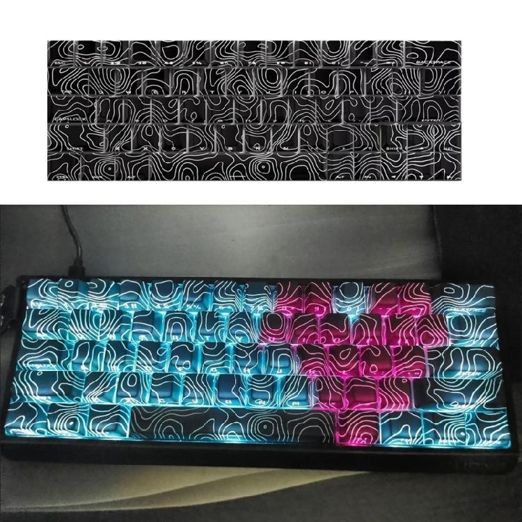 64/74 Contour3.0 Původní Profil Klávesy Boční Potisk Podsvícené Barvené Sublimační Klávesy pro 60 Mechanické Klávesnice