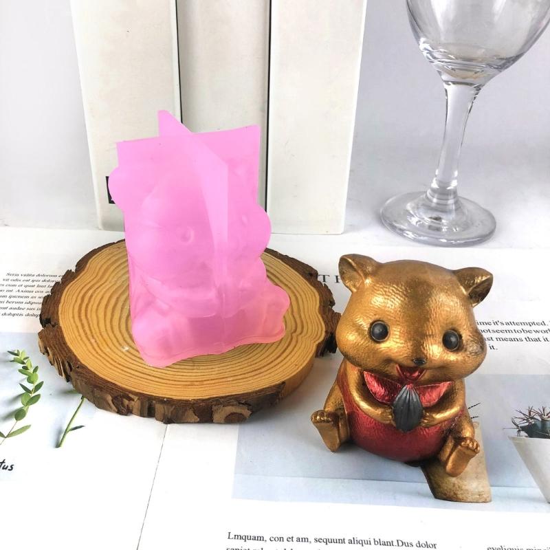 Silicone Scented Candle Moulds Soap Molds Squirrel Shaped Silicone Clay Mould Hand-Making Accessories for Soap Candle