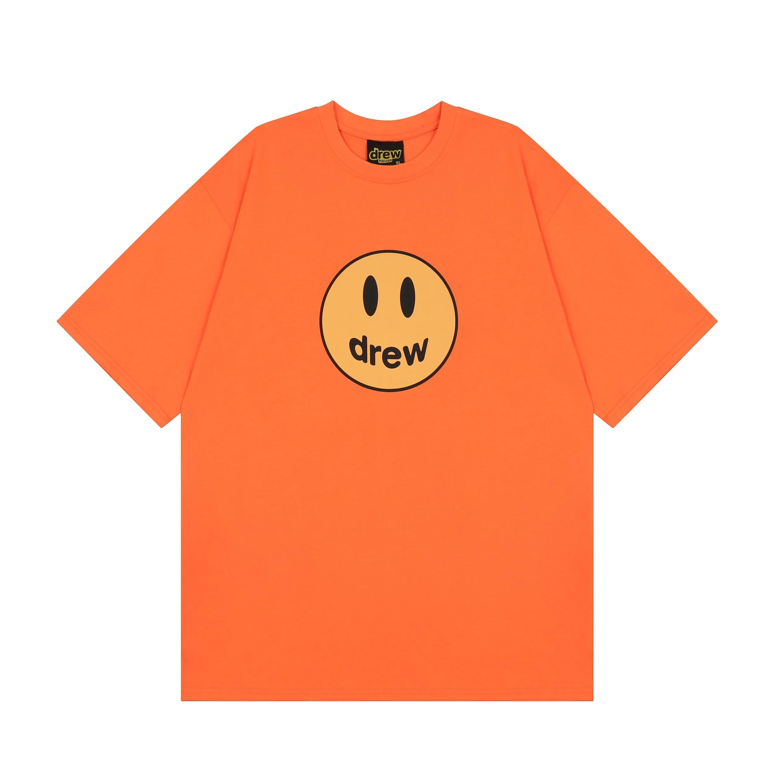

Бренд Drewhouse Drew Унісекс Футболка Зі Смайликом Принт Короткий Рукав Бавовна Для Пари Американський Вуличний Футболка Топ Оверсайз S