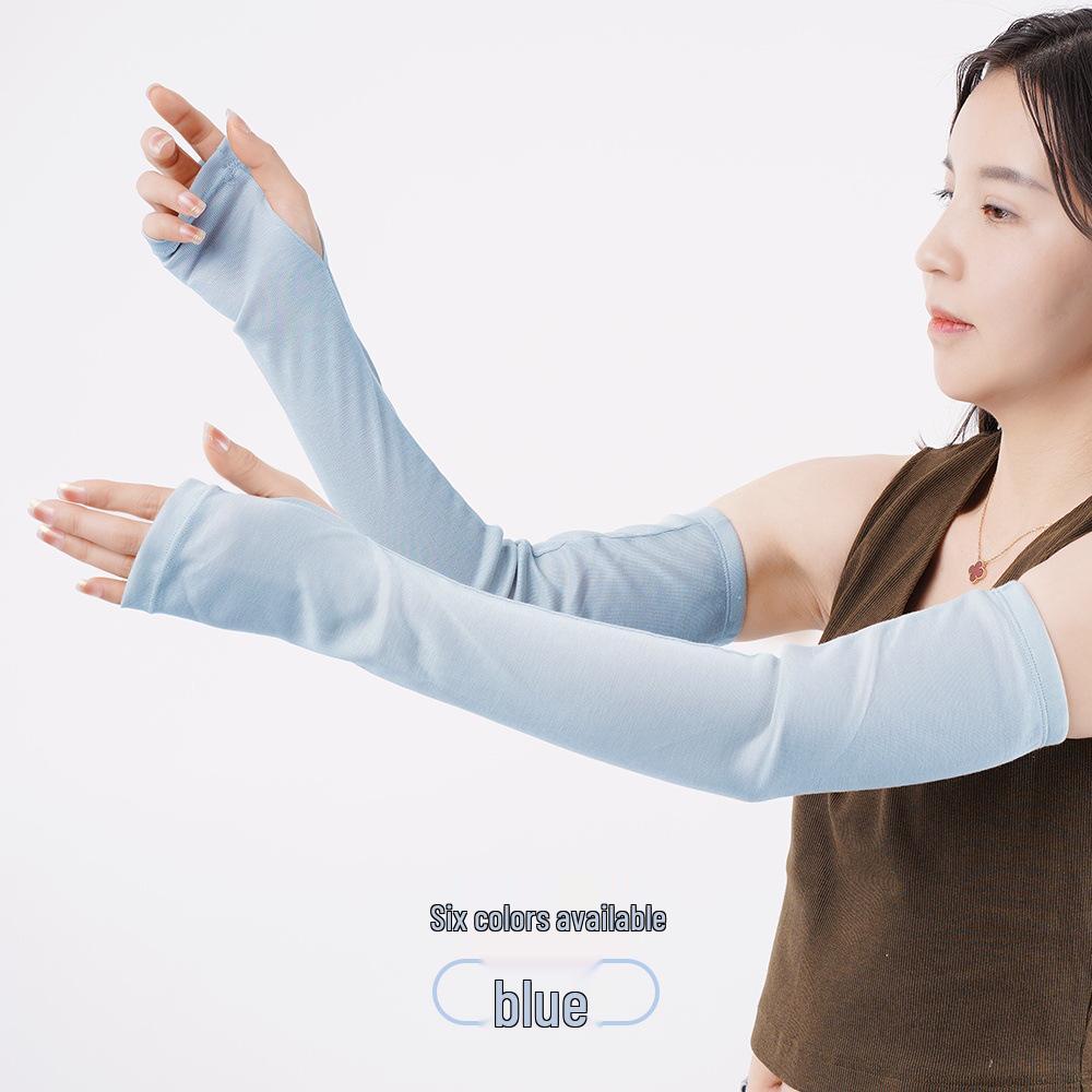 Women's Tencel Sun Protection Ice Sleeves - UV-Resistant, Breathable Arm Covers for Summer Cycling and Driving