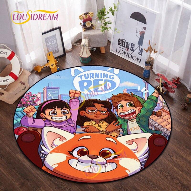 Buy Turning Red rug Cartoon round cute print living room floor mat ...