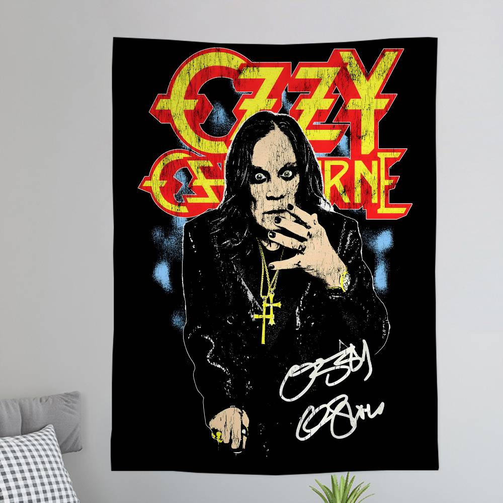 Retro Oozzy Oosbourne Band Colorful Tapestry Wall Hanging Hanging Tarot Hippie Wall Rugs Dorm Wall Art Decor