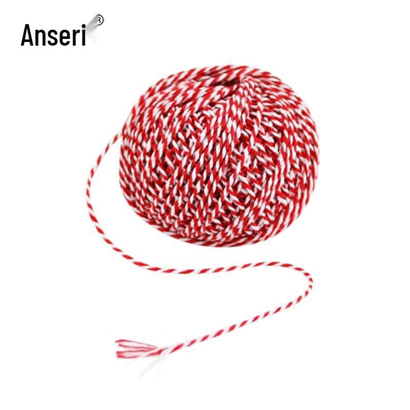 Ansell 1.5mm Two-Tone Cotton Twine, Red & White, 10-Pack