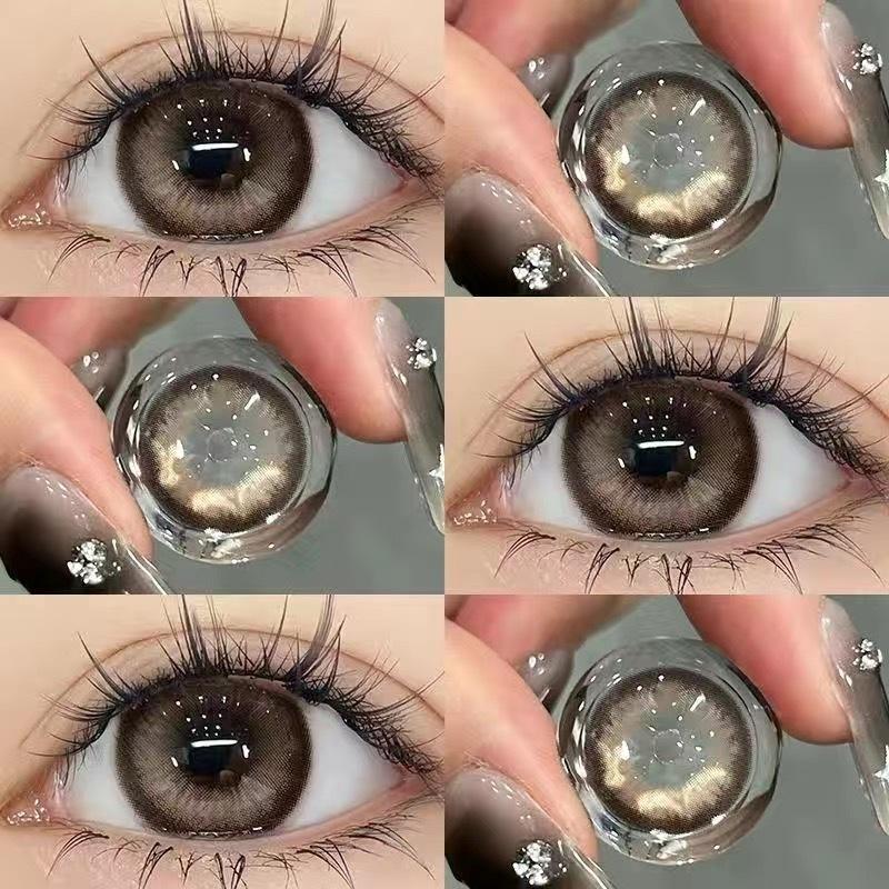 

Mill Creek 1 пара натуральных темно-серых контактных линз Большие глаза Очень большие глаза 14,0/14,2/14,5 мм Гидрогелевые мягкие контактные линзы большого диаметра 0 класса золотой