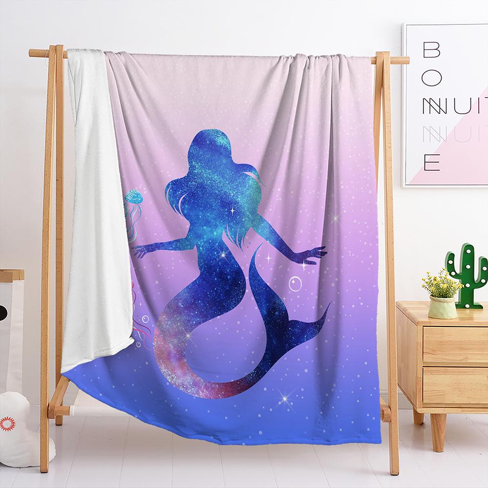 Blanket Flannel Blanket Aquatic Animal Mermaid 3D Digital Printing Blanket Blanket