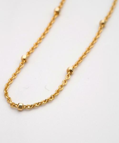 Bonbeau Mini Cube Gold Chain Necklace Mini Cube Clip Chain Layered Necklace