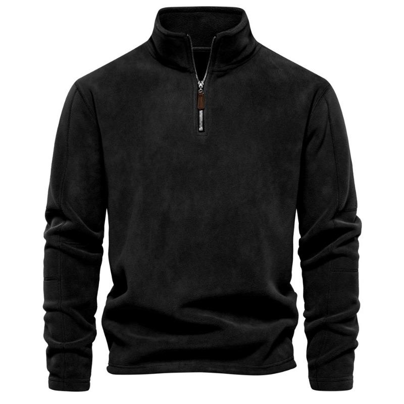 Men's Spring and Autumn New Vertical Collar Half-Zipper Long-Sleeved Sweatshirt Leading Cross-Border Trend All-Match Men's Fleece Top