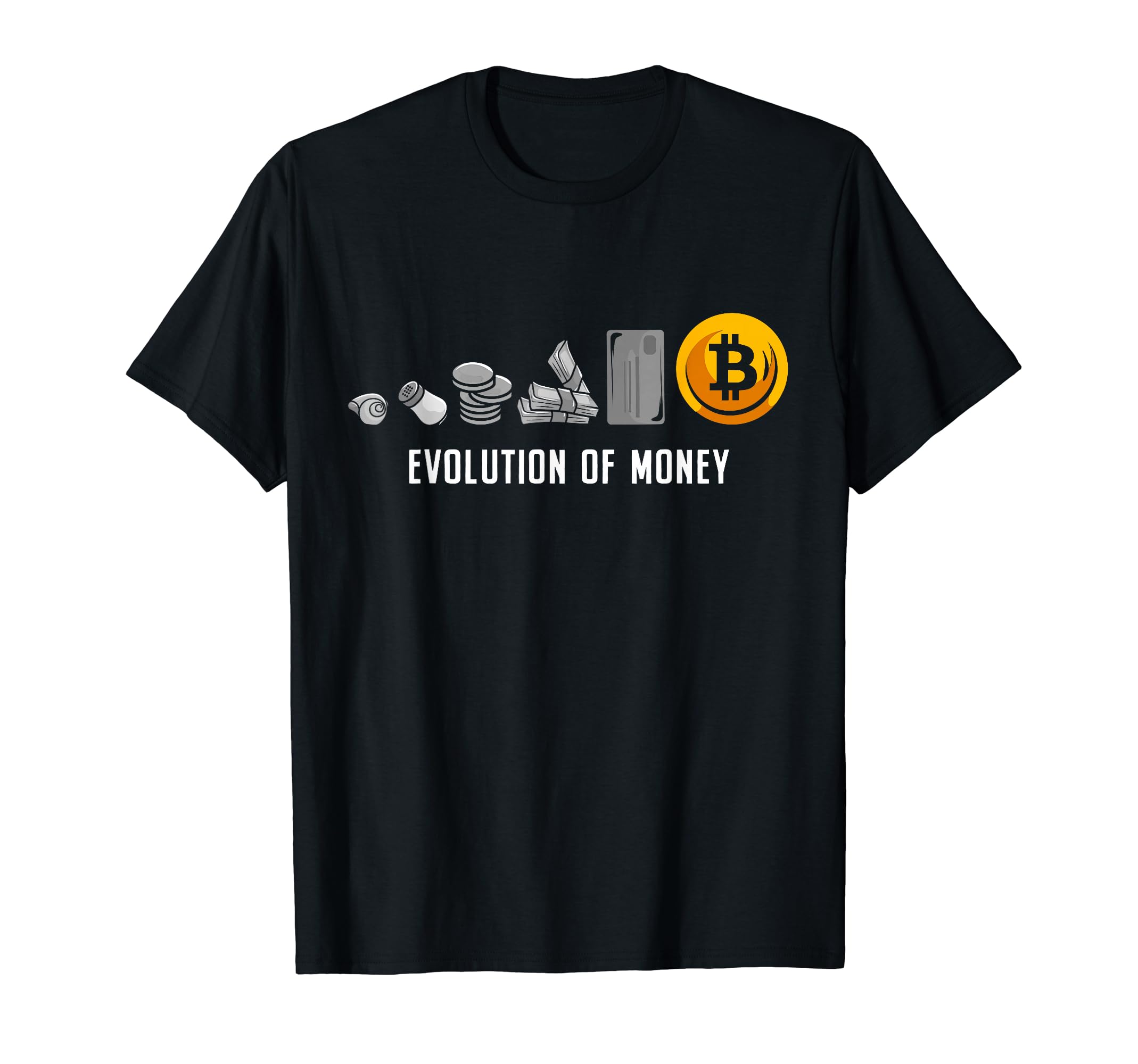 Evolution of Money Bitcoin Plan B Cryptocurrency BTC Hoddle T-Shirt