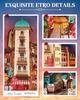 Robotime DIY Miniature House Book Nook Kits Street Scene Booknook with Lights Diorama Model Building Kit Decor Gift for Adults