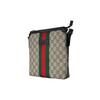 Gucci Einfache klassische gestreifte Gurtband-Leder-Logo-Canvas-Patchwork-Canvas-Tasche Umhängetasche Schulter-Crossbody-Tasche regulärer Herrenstil