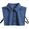 Denim Women's Shirt Fake Collar Classic Denim Shirt Collar Detachable Versatile Autumn Winter Sweaters Decor Collars Accessories