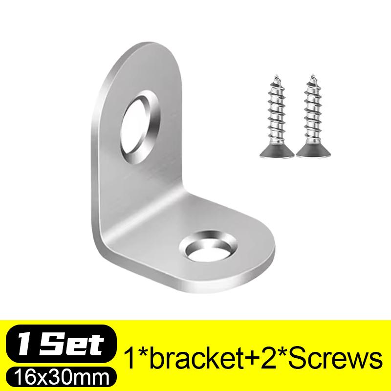 20/1Sets L-förmige Eckhalterungen aus Edelstahl, L-förmige rechtwinklige Verbindungsstücke, Regalverschluss für Möbelschrank-Stützrahmen
