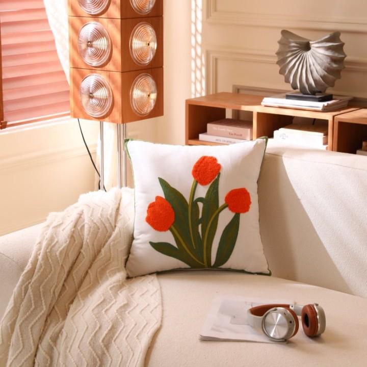 American Cotton Pillowcase Fabric Sofa & Bed Cushion Cover, Washable