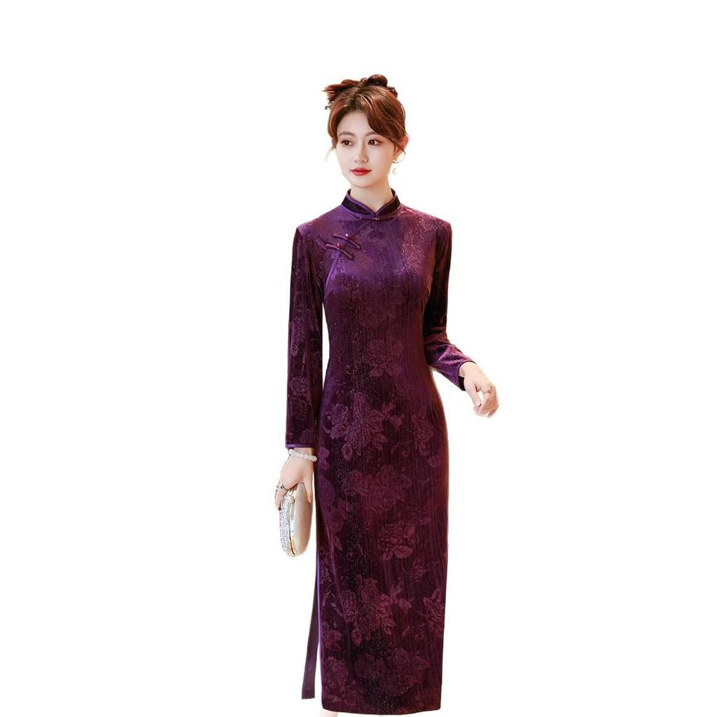 2026 Spring/Autumn Cheongsam for Mothers: Elegant, Slimming, Wide-Legged Design, Tummy Concealing, Youthful Appeal.