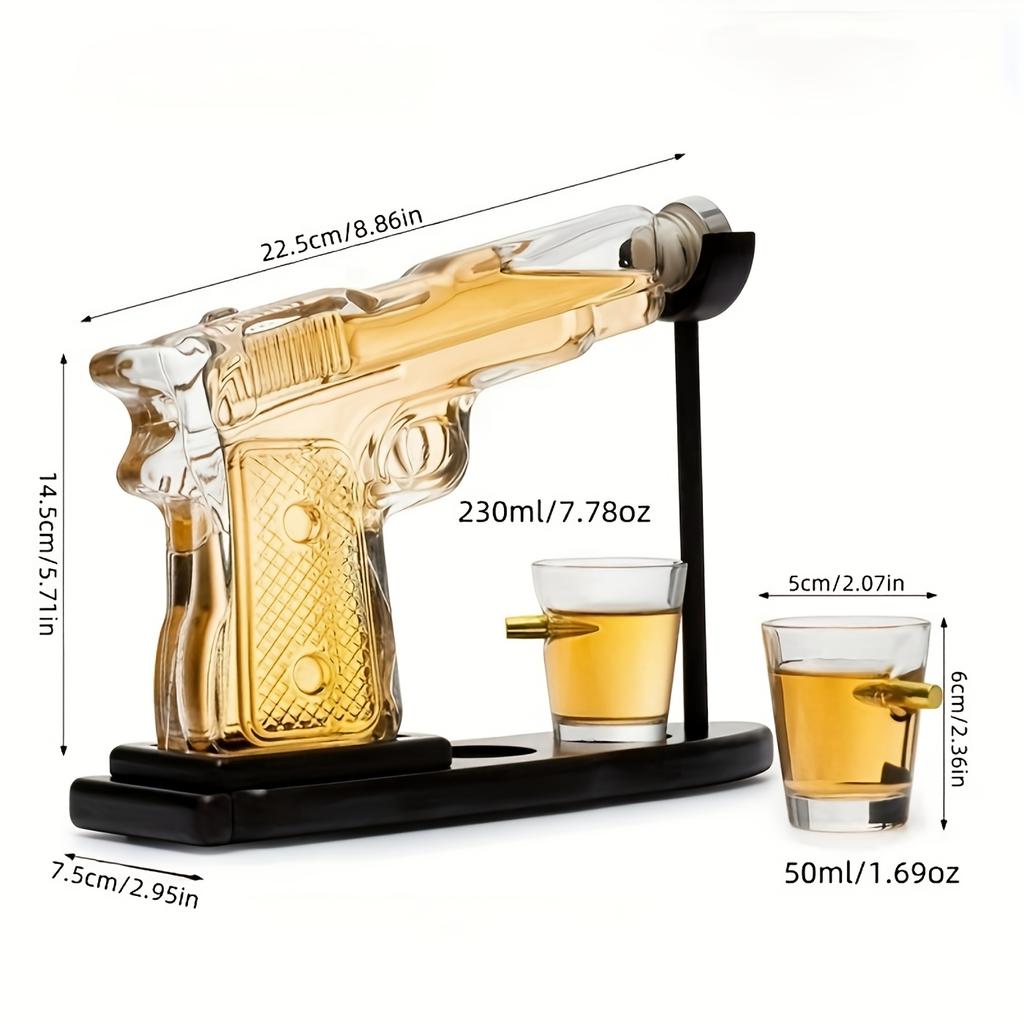 1 Set, Mannen Whiskey Ontwakerset, Met Twee Glazen Bekers van 50 ml, Creatief Ornament, Innovatief Schenkapparaat, Uniek Verjaardagscadeau