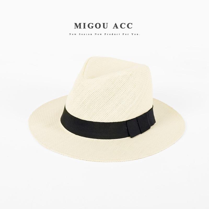 Panama straw hat summer men's tide travel vacation beach hat sun protection men's sun hat gentleman's top hat