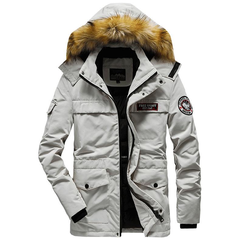 Winter Men's Cotton-padded Clothes, Cotton-padded Jackets, Tooling Loose and Casual Medium and Long Styles, Thickened and Warm.