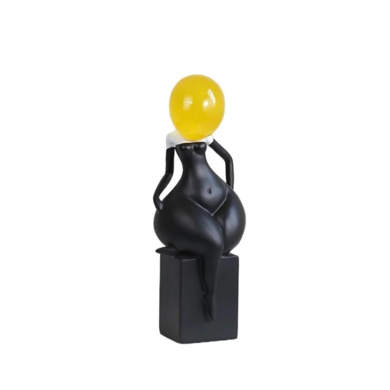 Resin Handicraft Black and White Color Match Abstract Art Figures Female Body Decorative Figurines Home Decoration Accessories
