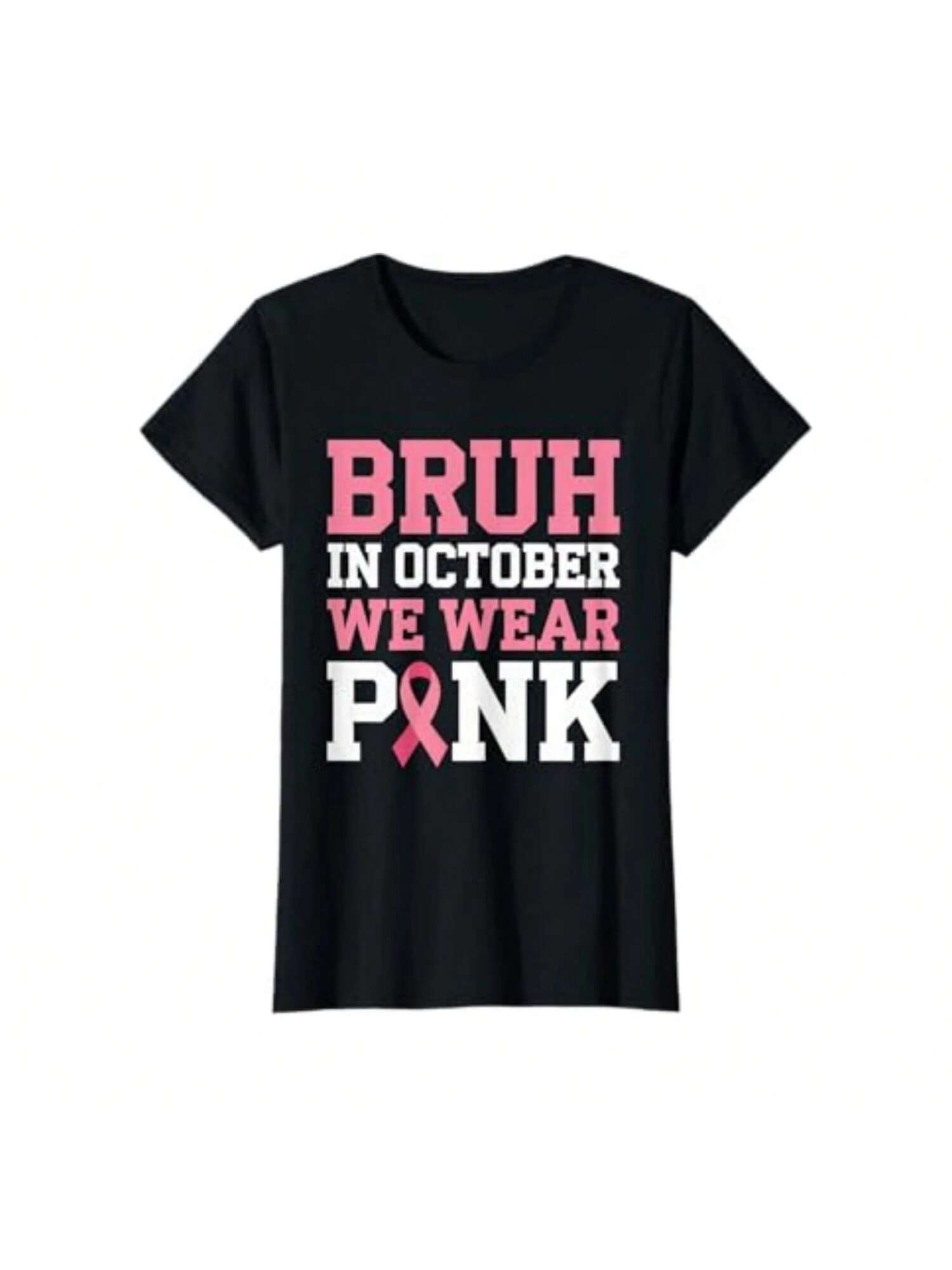Breast Cancer Shirts For Kids Boys Bruh In October Wear Pink T-Shirt 100% Cotton New T-Shirt Short Sleeve Fall Tee Top 01232 S разноцветный