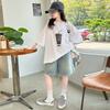 Girls' Summer Short Sleeved T-shirt Set 2026 New Korean Version Stylish Little Girls' Summer Denim Shorts Two-piece Set