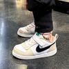 Nike Court Borough Comfortable Sports Durable Breathable Low-Top Sneakers Baby Sneakers Gray White DZ2788-101