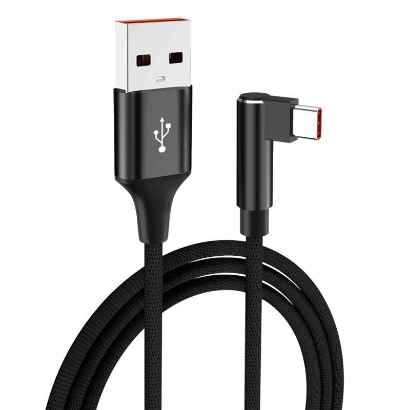 6A USB C Elbow Type C 120W Fast Charge Cable 3m 5m Phone Extend Charging Cable for Samsung Huawei Xiaomi Oppo Vivo VR Camera