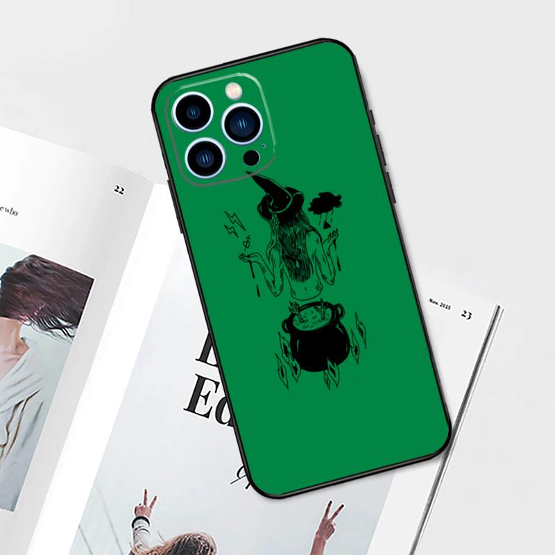Häxa Estetisk Konst Telefonfodral För iPhone 15 14 13 12 11 Pro Max Plus Mini X XR XS Max 7 8 SE Mjukt TPU-skydd