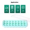 Silicone Ice Cube Tray Ice Cube Container Frozen Cubes 24 Compartments with Lid for Bars Households Party
