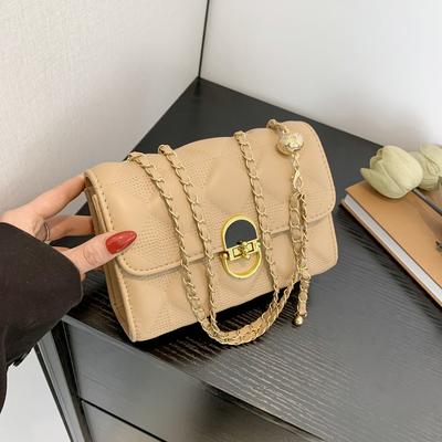 Temperament einfache Mode Retro Kette Achseltasche 2025 Frühling neu vielseitig ins Umhängetasche kleine quadratische Tasche