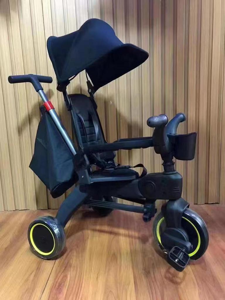 Kids' Multi-Function Foldable Tricycle Stroller for Ages 3-6 – Lightweight for Boys & Girls