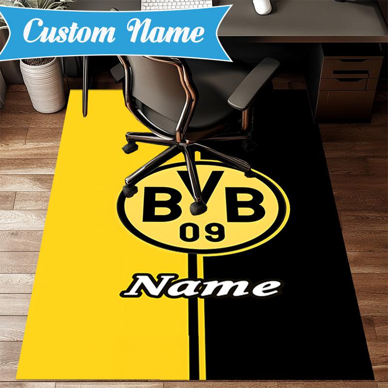 Vlastní jméno BVB Fan Gear Koberec Herní Koberec, Podložka na Podlahu do Ložnice Obývacího Pokoj Vstupní Koberec, Nápad na Domácí Dekoraci Dárek k Vánocům Narozeninám