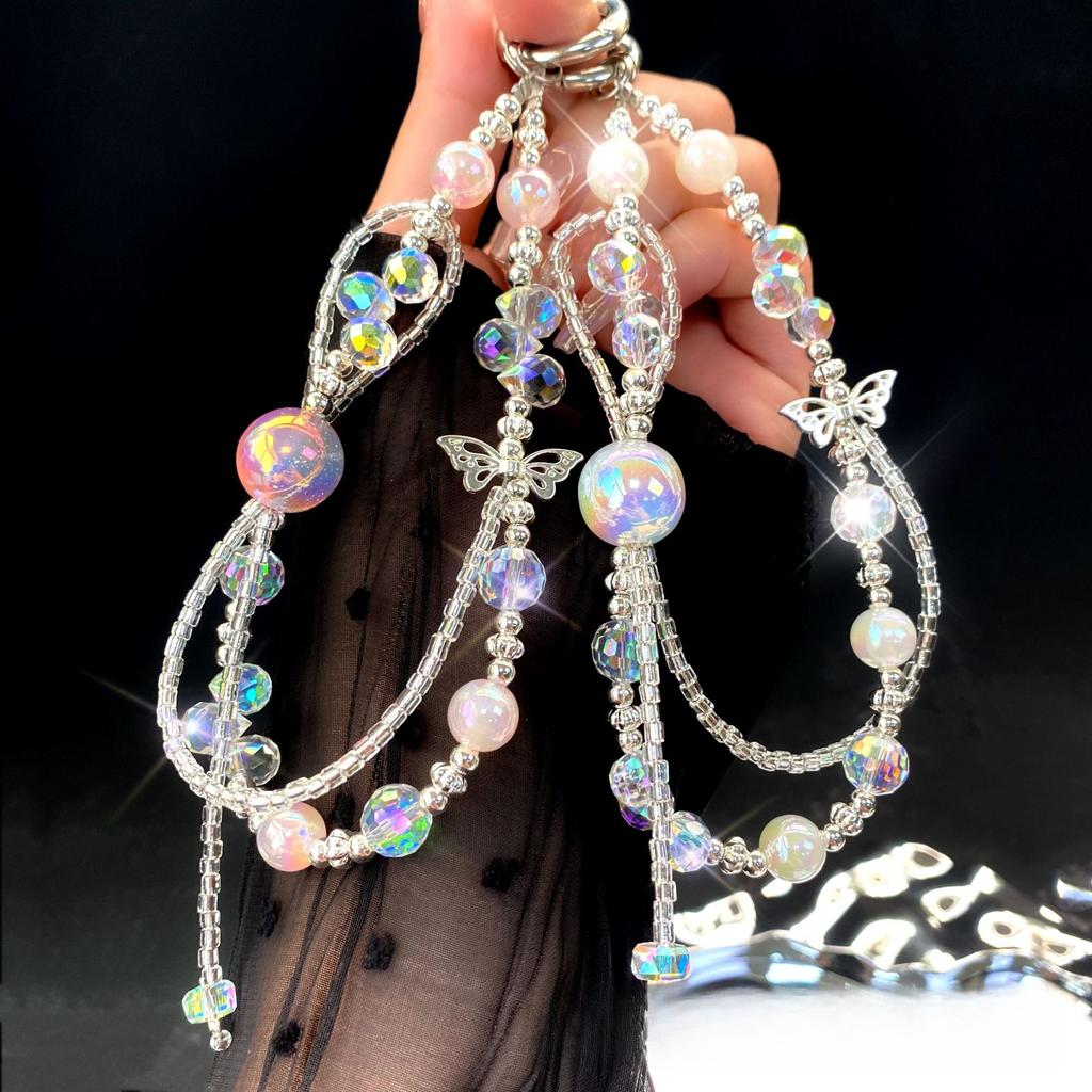 Heidi Perle Legierung Schmetterling Kristall Handgefertigt Perlen Handykette Ins Hochwertiger Schlüsselanhänger Kreative Handyhülle Hängekette